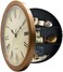 Wall Clock Hidden Safe Retro/Vintage Quiet Clock with Secret Compartment Stash Shelf Gold
