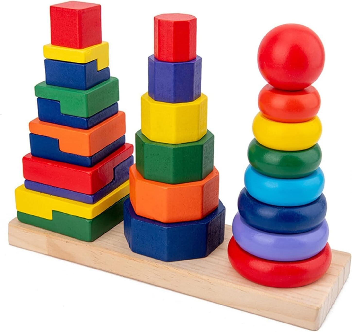 Buy 3 Set Rainbow Stacking Tower Toy Online | Carrefour UAE