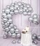 Metallic Chrome Balloons 50 Pcs 12 Inch Helium Shiny Thicken Latex Balloons Party Decoration (Silver)