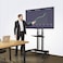 Mobile TV Cart Rolling TV Stand With Lockable Wheels For 55 to 80" Inch Plasma LCD LED Flat or Curved Screen TVs up to 100lbs - Height Adjustable (55-80 inch)