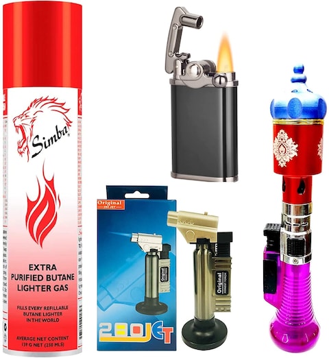 AL SAQER-Simba Gas-Butane Gas 6 Pcs Purified Lighter Gas - 139g - 250ml - Lighter Gas Refiller Catridge