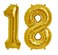 Party Time 16inch Gold Number 18 Foil Balloon Party Decoration For Wedding Anniversary &amp; 18th Birthday Party Debut Celebration - Party Supplies