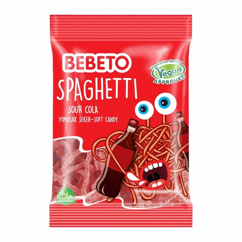 Bebeto Spaghetti Sour Cola Soft Candy - 70 gram