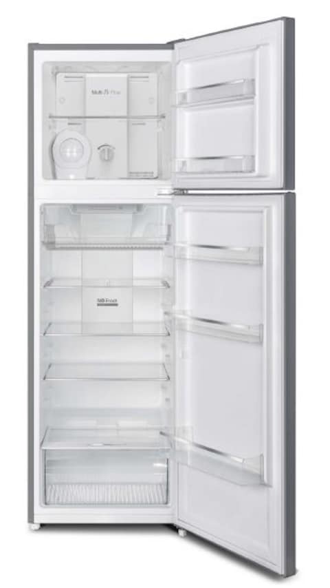 Westpoint 350 Liters Double Door No Frost, Top Mounted with Fresh Zone Compartment, Egg Rack, Twister for Ice Cube, Built in Condenser WNN3523ERI Dark Silver