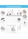 Sky-Touch 2 Cups Wall Mounted Toothbrush Holder, Multipurpose Space-Saving Holder With Drawer For Cosmetics Organizer For Washroom And Bathroom Grey