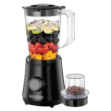 Black &amp; Decker Blender with Grinding Mill BX530-B5, 1.5 L, 500 W, Stainless Steel Blades, Black