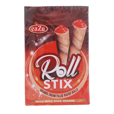 Eazu Roll Stix Orange Cream Filled Wafer Rolls