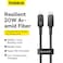 Baseus
USB C to Lightning Cable Aramid Fiber Unbreakable Series (2m) 20W PD iPhone Fast Charger Cable Nylon Braided Type C to iPhone for iPhone 14/13/13Pro/13ProMax/12Pro/12ProMax/11/11Pro/XS  Black