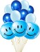 Party Time 11-Pieces Blue Smiley Foil Balloon and Latex Balloons Set For World Smile Day Decoration and Birthday Balloon Decoration, Smiley Balloons - Party Supplies