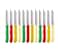 12-Piece Stainless Steel Knife Set Multicolored 10 centimetre