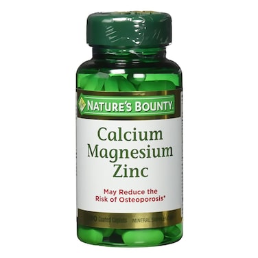 Nature's Bounty Calcium Magnesium Zinc Mineral Supplement 100 Coated Caplets