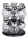 16-Piece Round Rotating Glass Jar Rack Set Black