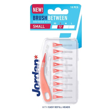 Jordan Brush Between Interdental Brush With Refill Heads Pink S 0.5mm 10 PCS