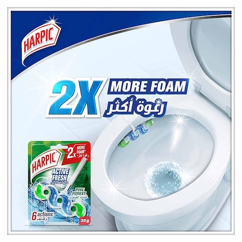 Harpic Toilet Cleaning Blocks with Pine Forest - 35 gram - 2 Count