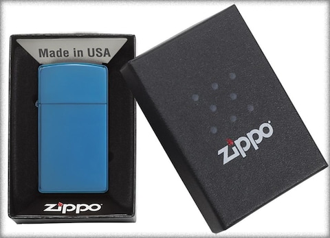 Zippo 20494 Slim High Polish Blue Windproof Lighter