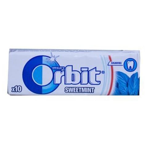 Wrigley&#39;s Orbit Sugar Free Sweetmint Chewing Gum 14g (10 Pieces)