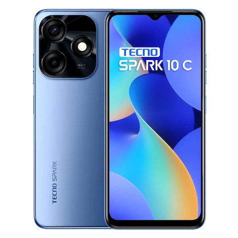 Tecno Spark 10C KI5K 4GB 128GB 4G Dual SIM Smartphone 6.6 Inch Blue