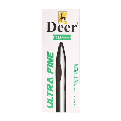 Deer Ultra Fine Ball Point Pen Black 10pcs