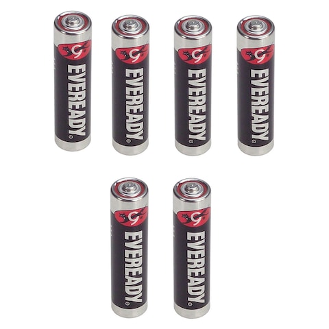 Eveready AAA Super Heavy Duty Battery 1.5V Black 6 count