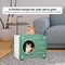 Cat house bed for medium and large cats with scratching board and Non-slip bottom, Waterproof plastic cat shelter for indoor and outdoor use, Easy to assemble 56 cm (Green)