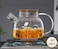 Generic Glass Teapot With Removable Infuser, Stovetop Safe Teapot For Loose Leaf And Blooming Tea, 1000ml Clear Teapots With Bamboo Lid
