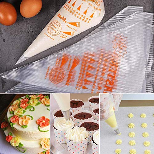 ECVV Showay Shwoay 100 Pcs In Set Plastic Piping Bag,Food Grade, White, Ssz311