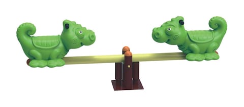 Rbwtoys New Outdoor Spring Rider Seesaw With Crocodile Face 2 Kids Seat, Playset For Kids RW-15256 200&times;50&times;90cm