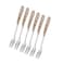 Lihan 6Pcs Ramadan Designed Fork (S), Gold Plasted Design Plating Stainless Steel 15.5X1.5X15.5Cm Spoons For Cake Spoon, Dessert Spoons, Easy To Clean, Dishwasher Safe