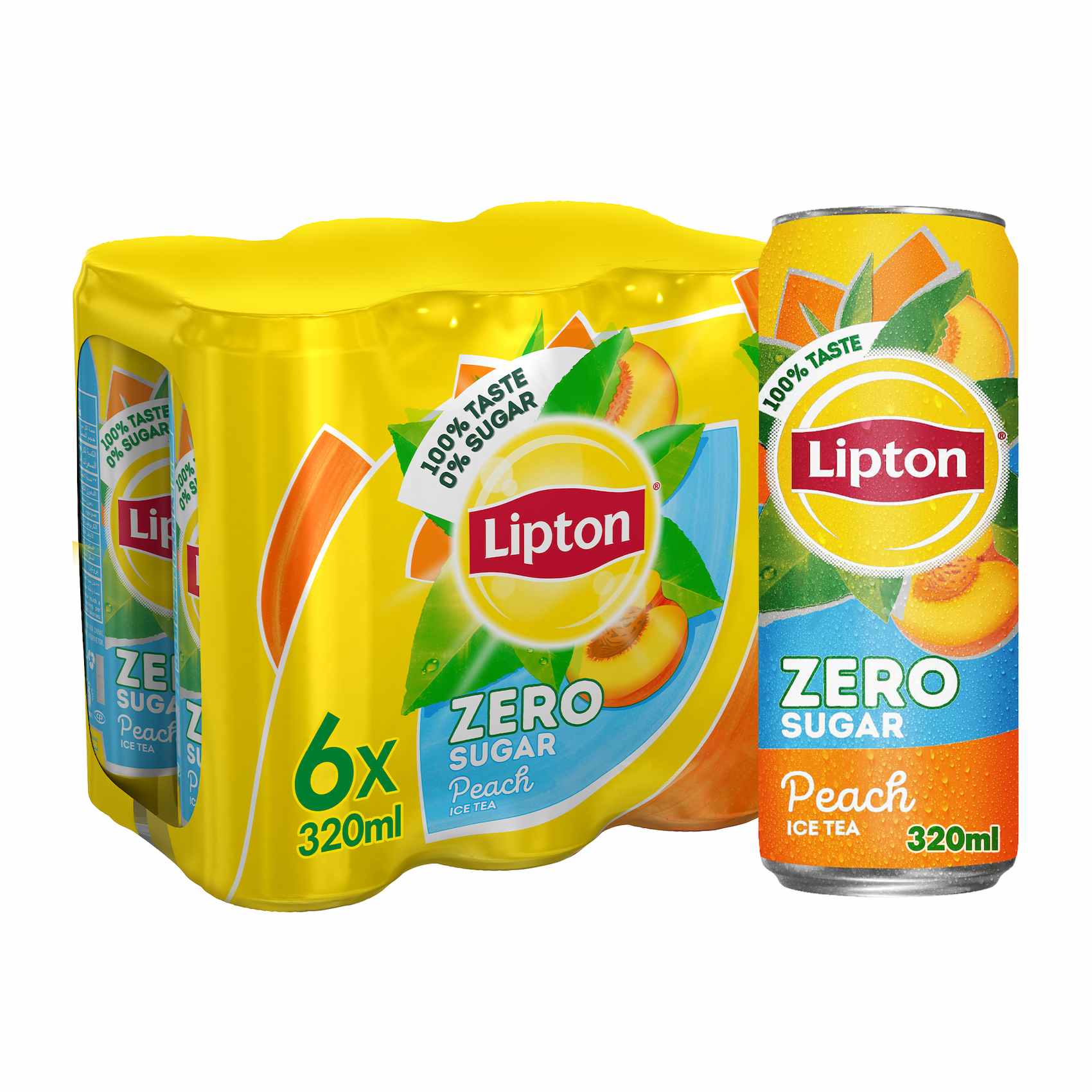 Lipton Zero Sugar Peach Iced Tea 320ml Pack of 6