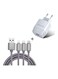 Generic 3-In-1 Nylon Braided USB Cable With Lightning Type-C Grey