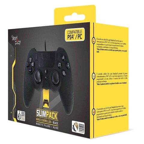 Steelplay Slim Pack Wired Controller For PlayStation 4/PC Black