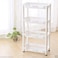 Shower Corner Caddy Rust Proof White Shelf Kitchen Bathroom Storage Unit 4 Tier Freestanding Self-Draining Organizer. (Rectangular Caddy)