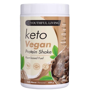 Youthful Living Protein Shake Keto Vegan Cafe Mocca 625g