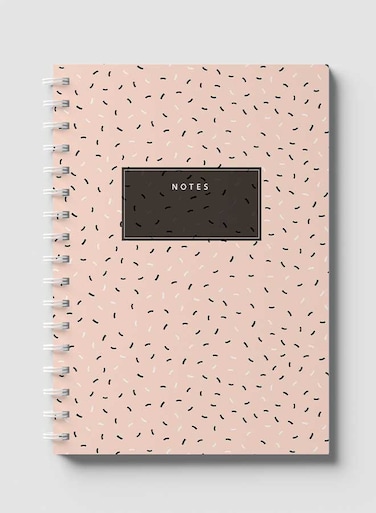 Lowha Spiral Notebook With 60 Sheets And Hard Paper Covers With Abstract Confettis Design, For Jotting Notes And Reminders, For Work, University, School