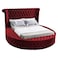 In House Lotus Velvet Bed Frame - King - 200x200 cm - Burgundy