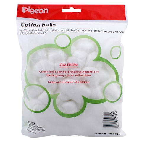 Buy Pigeon K894 Cotton Balls 100 Pieces White in Saudi Arabia