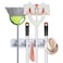 GTC&reg; 278-78 ABS Wall Mounted 4 Slot/Mop and Broom Holder Organizer with Hooks