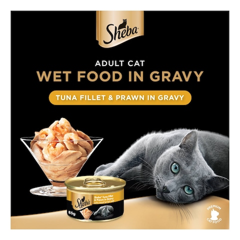 Sheba Cat Food Tuna Filets &amp; Prawn, 85g Can