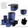 Bathroom Accessories Set of 6 Unique Design 6 Pieces Bathroom Accessory Set Soap Dispenser Toothbrush Holder Tooth Mug Soap Dish Toilet Brush Rubbish for Bathroom Home Decor (Blue)
