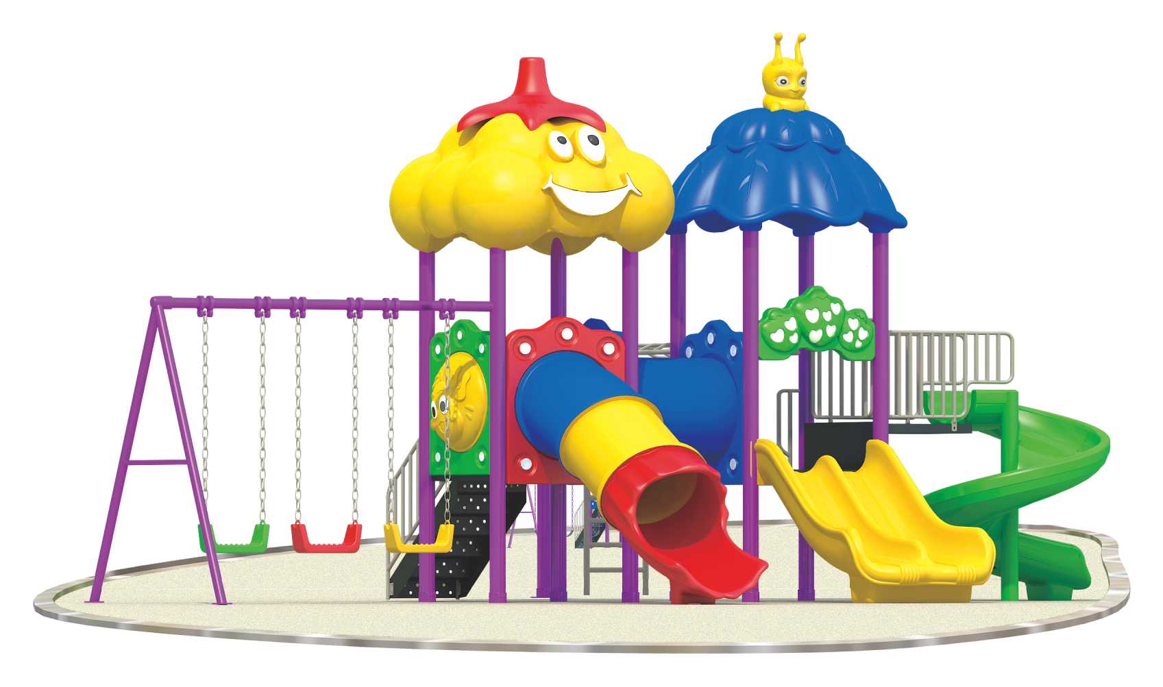 Rbwtoys Outdoor Play Toys Slide For Kids And Swing For Kids Playground Toys High Quality For Kids Activities Set Model No. RW-12010 Size 600&times;500&times;340cm