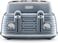 De'Longhi Scolpito 4 slot toaster, reheat, defrost, one-side bagel &amp; 6 browning settings, Stainless steel, CTZS4003.AZ, Mineral Blue