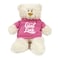 Caravaan - Cream Bear w/ Good LuckPrint on Pink Hoodie 38cm