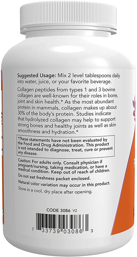 NOW Supplements, Collagen Peptides Powder, Clinically d, Joint and Bone Health*, 8-Ounce