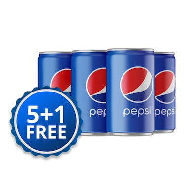 PEPSI CANS 185ML 5+1 FREE