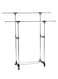 Generic Portable Double Layers Clothes Rack Floor Hanger Black/Silver