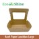 EcoShine   Large Lunchbox with window - 100% Natural, Compostable, Ecofriendly, Safe &amp; Hygienic Kraft Paper (Pack of 25 boxes)