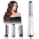 LOOX 3 in 1 Negative Ion Air Blow Hot Hair Dryer Brush with Curler Straightener Comb (White)