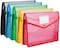 Essen Plastic File Folder Clear Transparent Bag Expandable File Organizer Document Holder - Set of 5 colors