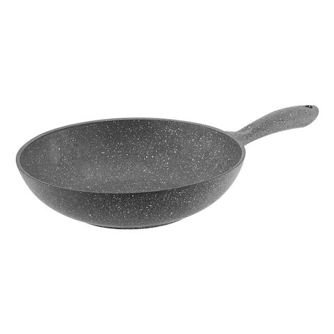 Pressed Aluminium Wok Pan Grey 28cm