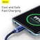 Baseus 100W 4ft USB C To USB C Cable Fast Charge Nylon Braided Type-C Cable for iPhone 15 Pro/iPhone 15 Pro Max/iPhone 15 Plus/iPad Air/iPad/MacBook Samsung S23/Huawei/Xiaomi And Many More Blue Blue